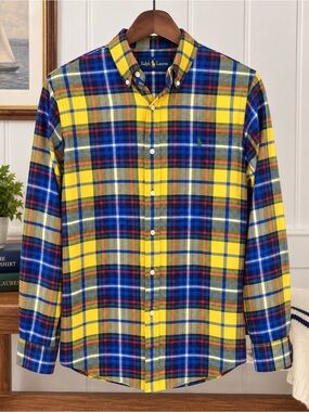 Ralph Lauren Classic Fit Performance Flannel Shirt Men’s Small Plaid Button Down